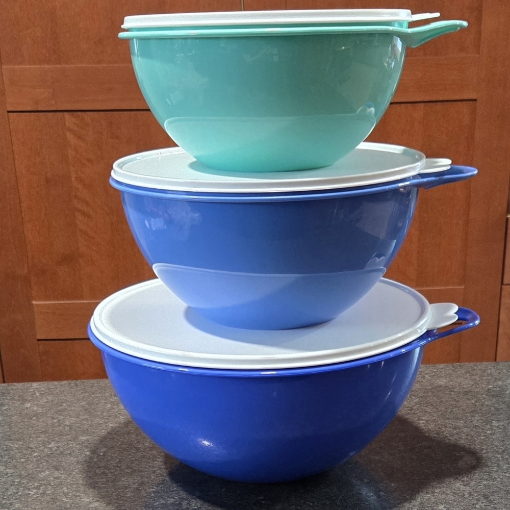 Set Of 3 - Tupperware Thatsa Bowls - 12 Cup, 19 Cup, 32 Cup